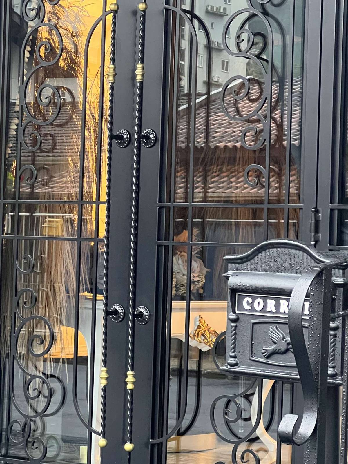 Porta artística detalhe ferro trabalhado