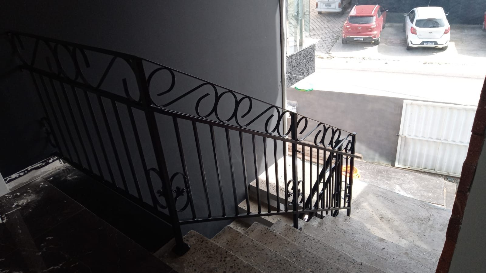 Corrimão ferro artístico escada interna